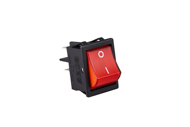 30*22mm Black Body 2NO with Illumination with Terminal (0-I) Marked Red A14 Series Rocker Switch